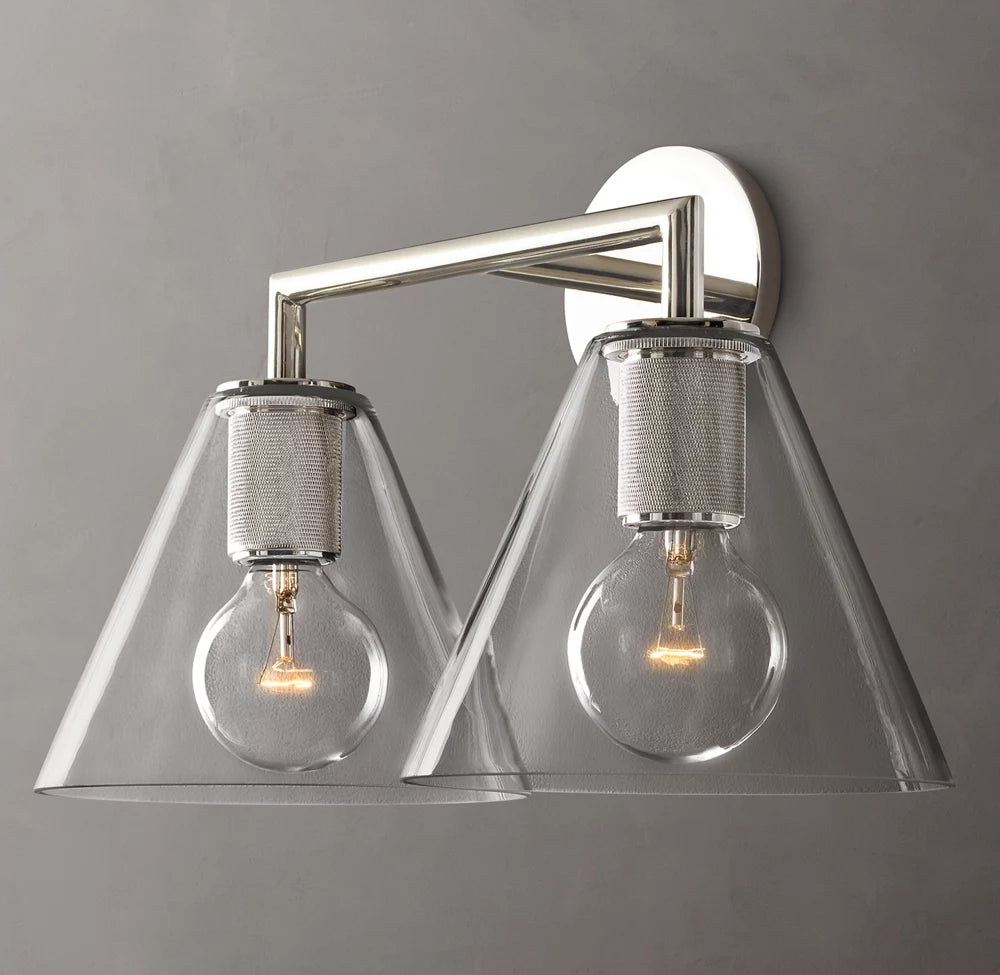 Machinist Modern Funnel Shade Double Sconce