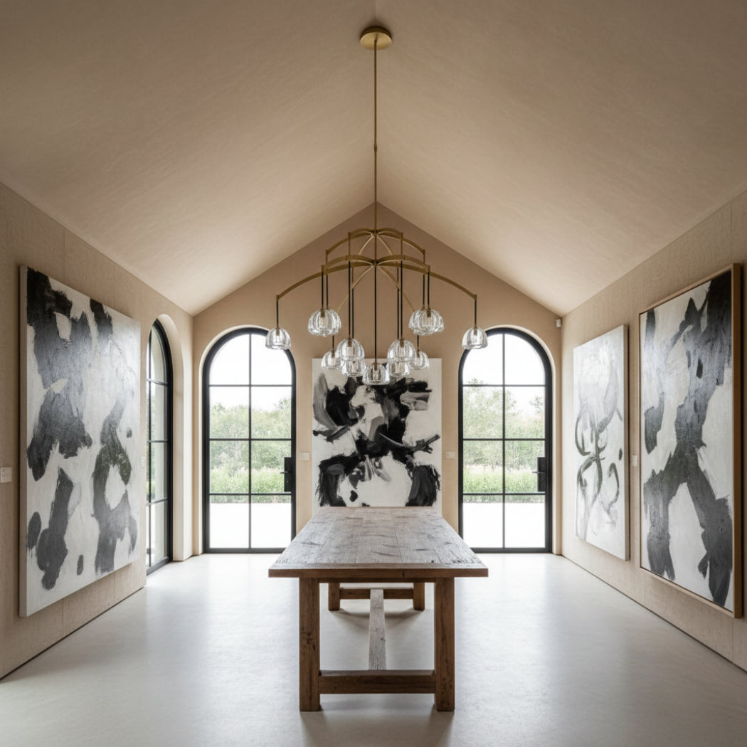 Hemispheres Modern Round Chandelier 60”