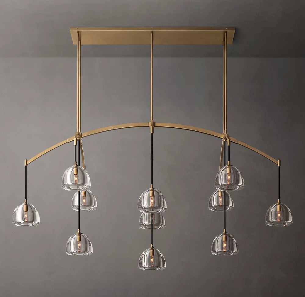 Hemispheres Modern Linear Chandelier 72"