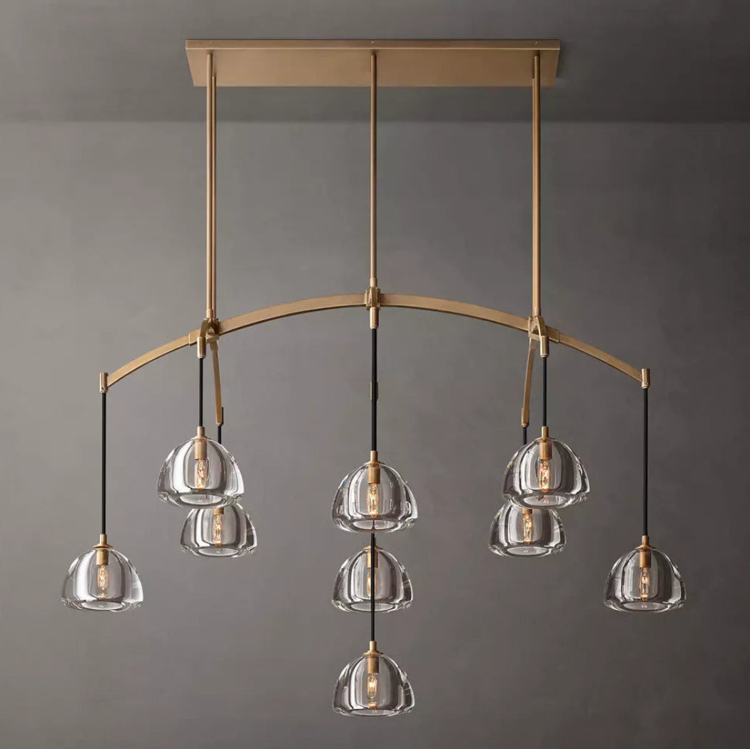 Hemispheres Modern Linear Chandelier 54"