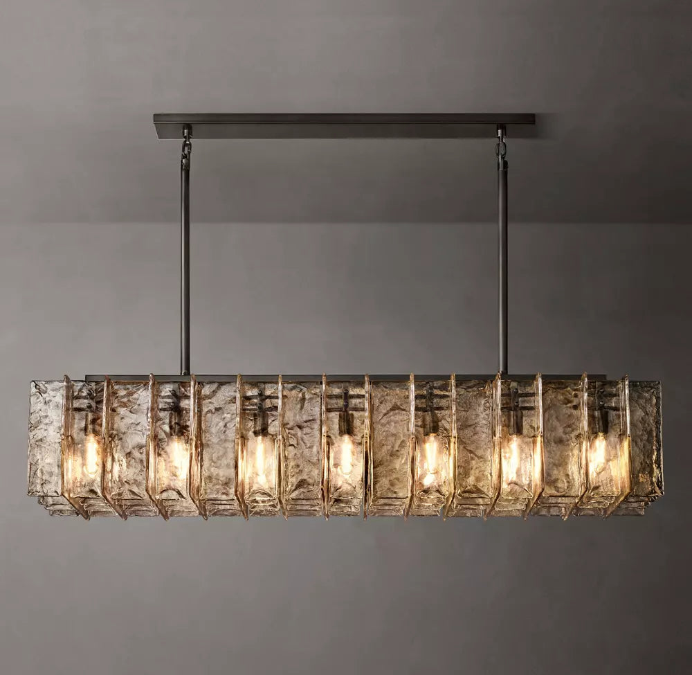 Lattice Modern Somke Linear Chandelier 67"