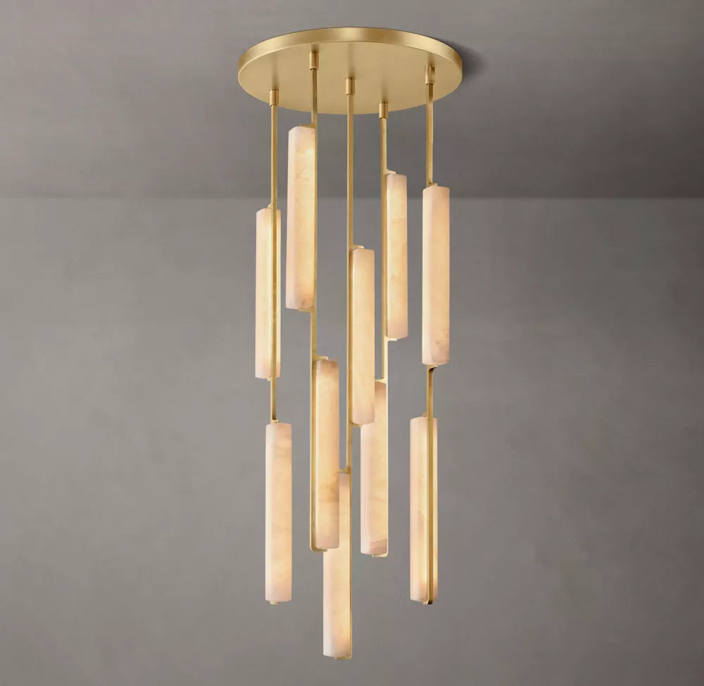 Audubons Modern Alabaster Round Chandelier 24"