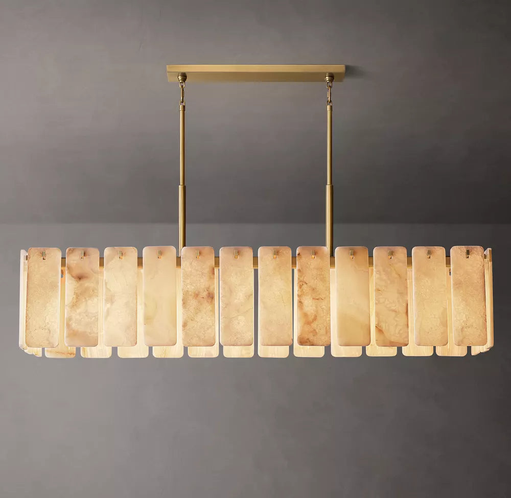 Calamette Modern Onyx Rectangular Chandelier 72"
