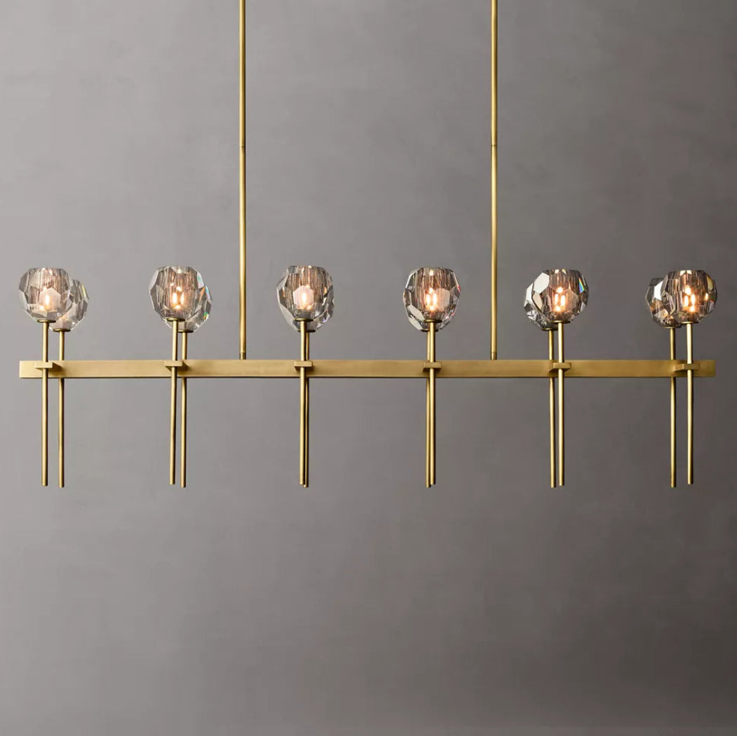 Boule De Modern Smoke Double Linear Chandelier 60"
