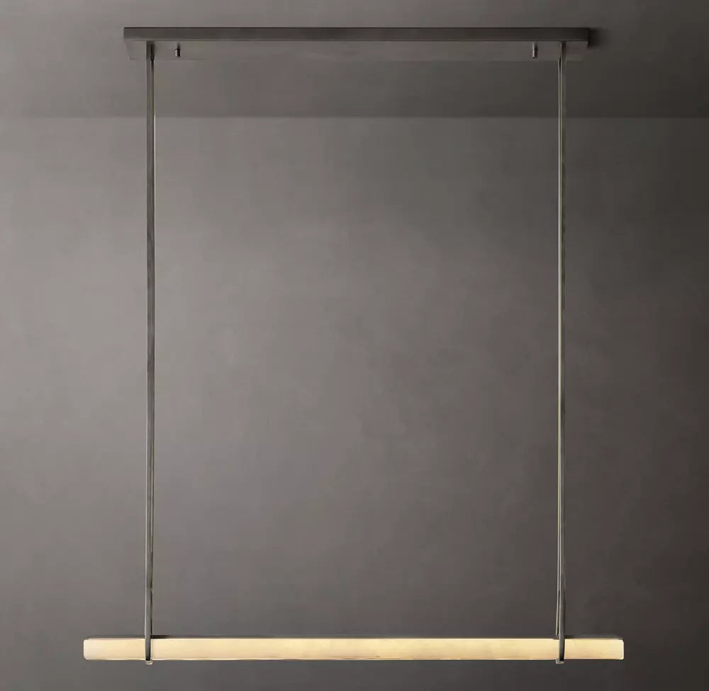 Audubons Modern Alabaster Single Bar Linear Chandelier