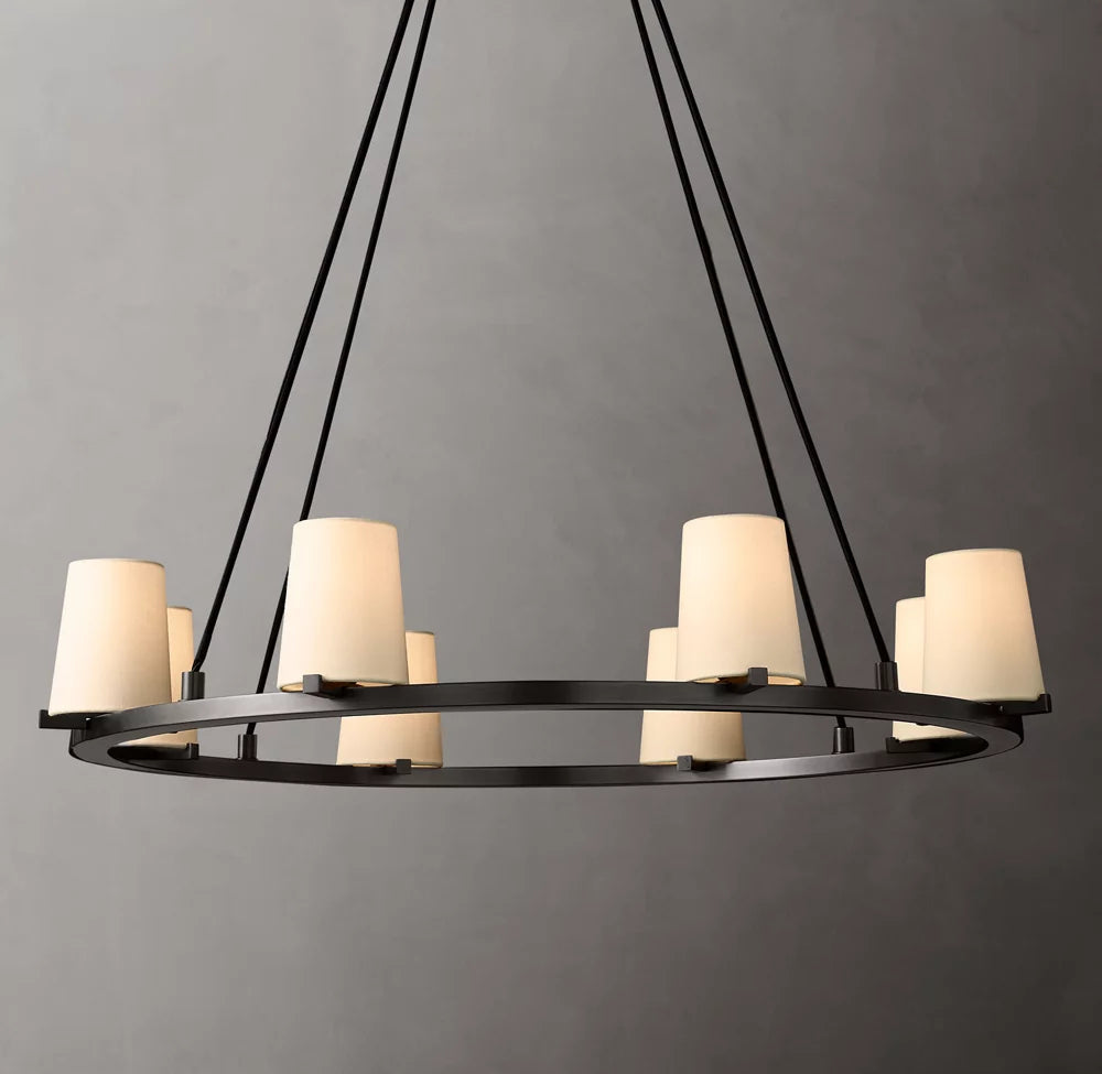 Pauillac Modern Fabric Shade Round Chandelier 36"