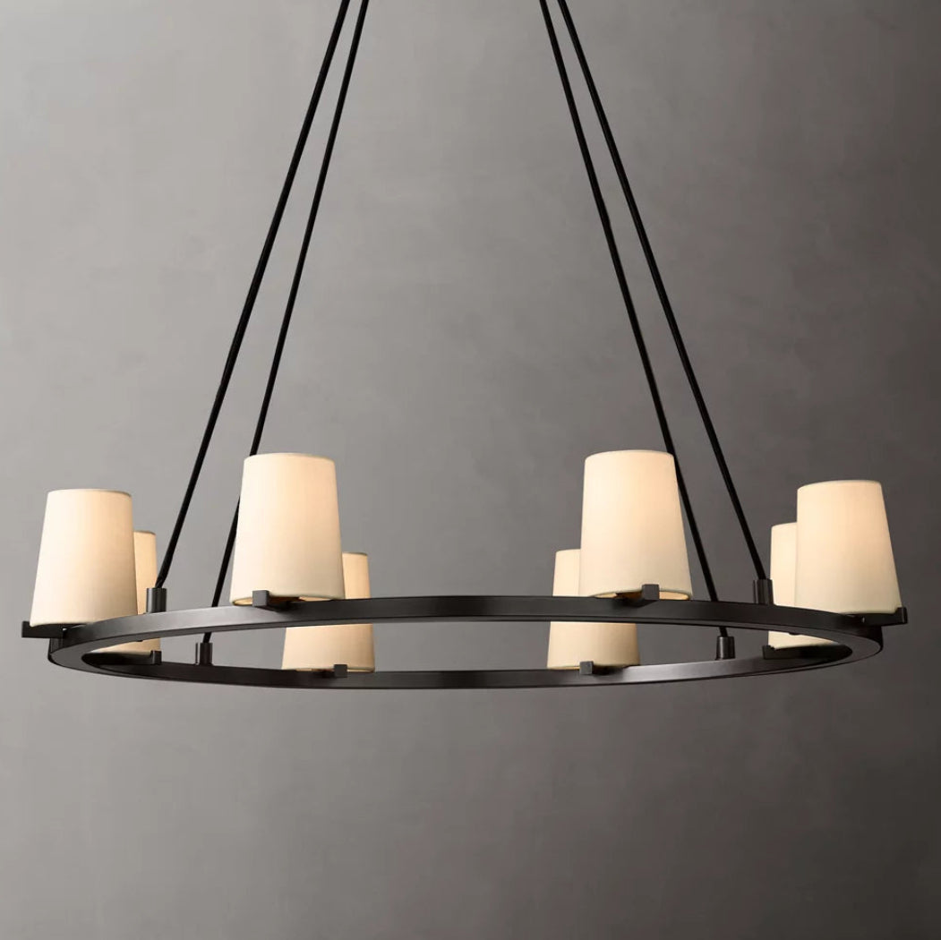 Pauillac Modern Fabric Shade Round Chandelier 36"