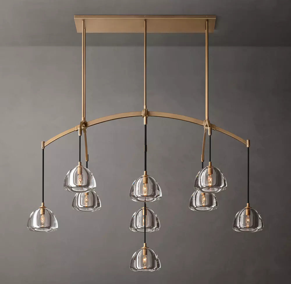 Hemispheres Modern Linear Chandelier 54"