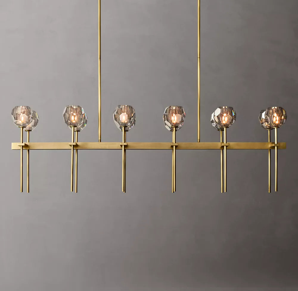 Boule De Modern Smoke Double Linear Chandelier 60"