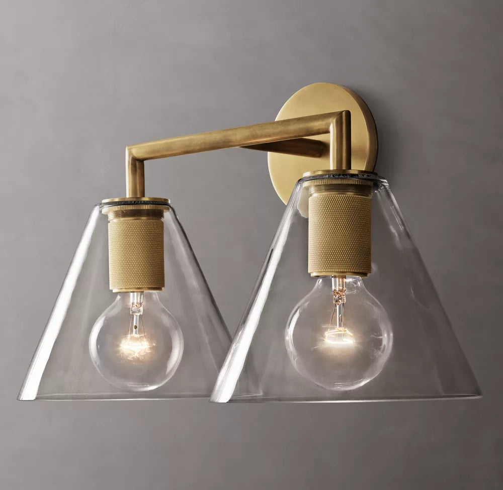 Machinist Modern Funnel Shade Double Sconce
