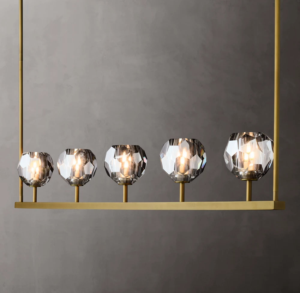 Boule De Modern Smoke Glass Linear Chandelier 48"