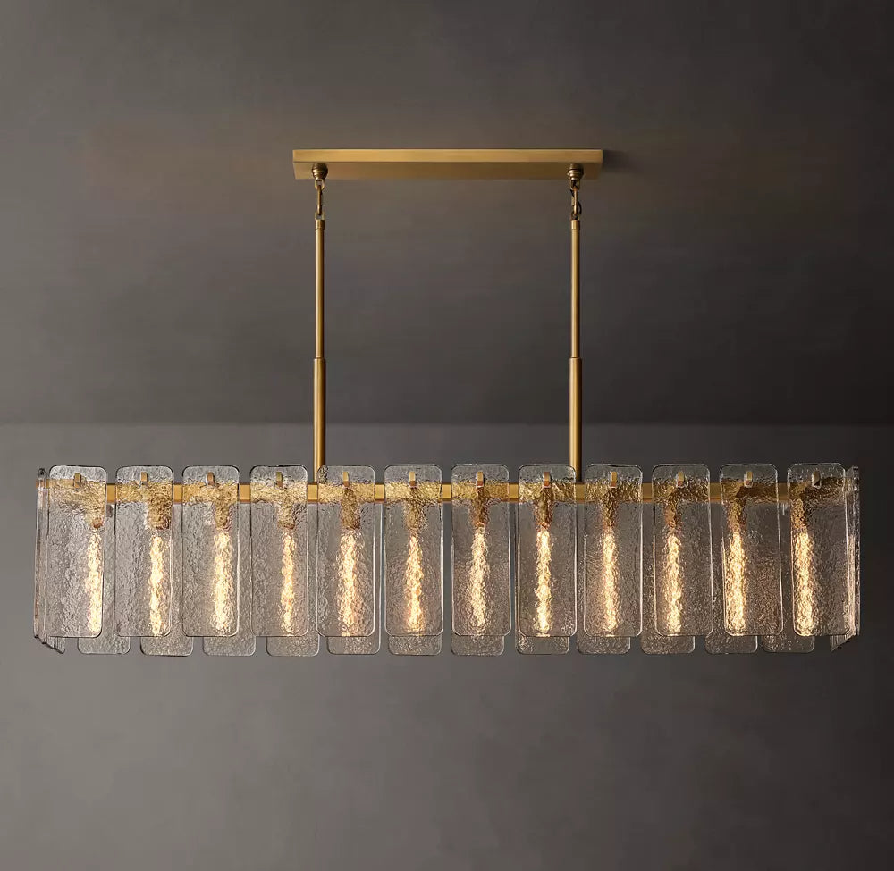 Calamette Modern Glass Rectangular Chandelier 72"