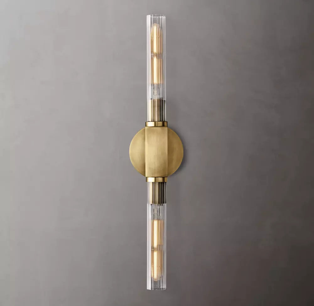 Cannele Modern Double Head Candlestick Wall Sconce, Wall Lamp