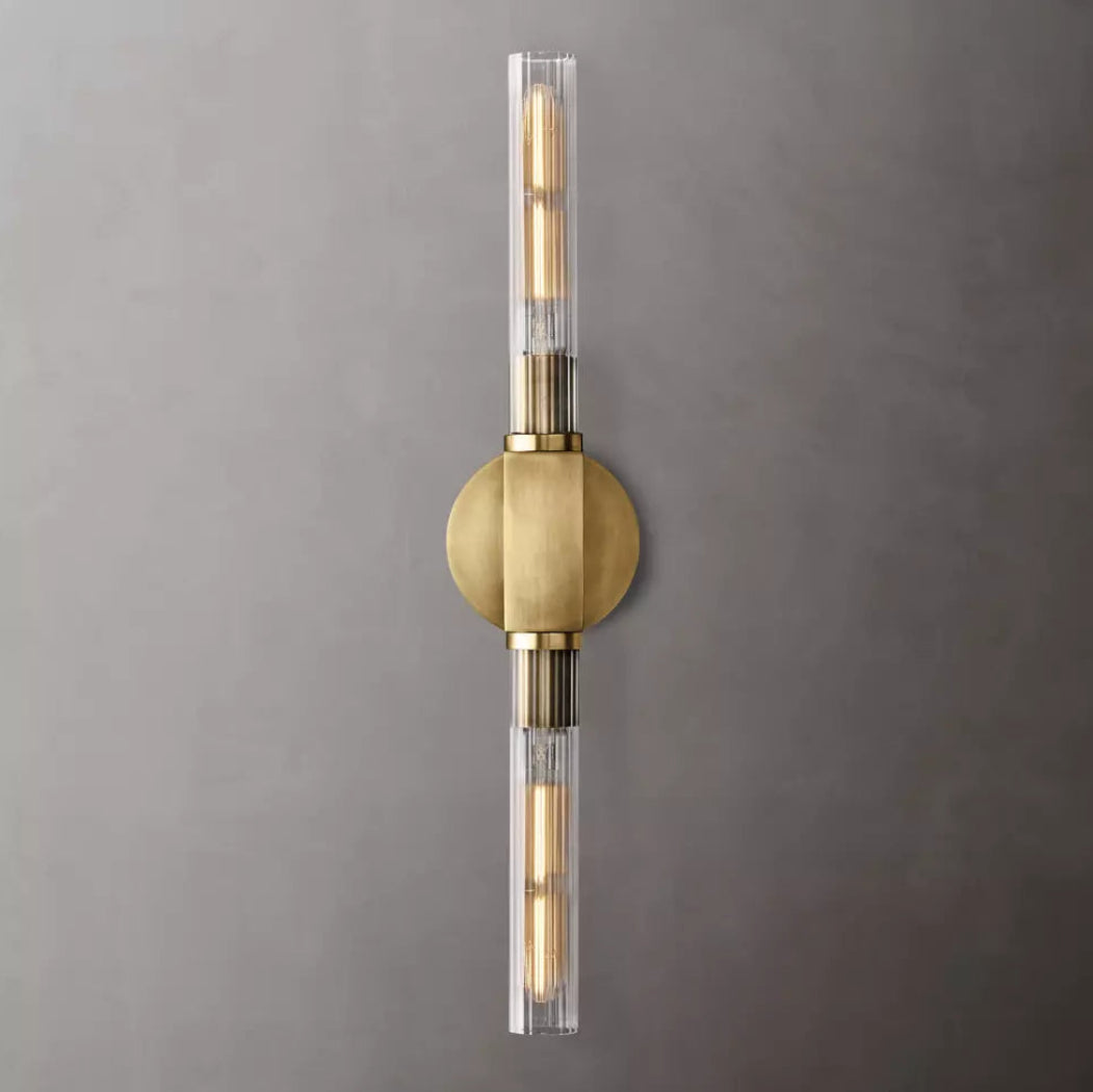 Cannele Modern Double Head Candlestick Wall Sconce, Wall Lamp