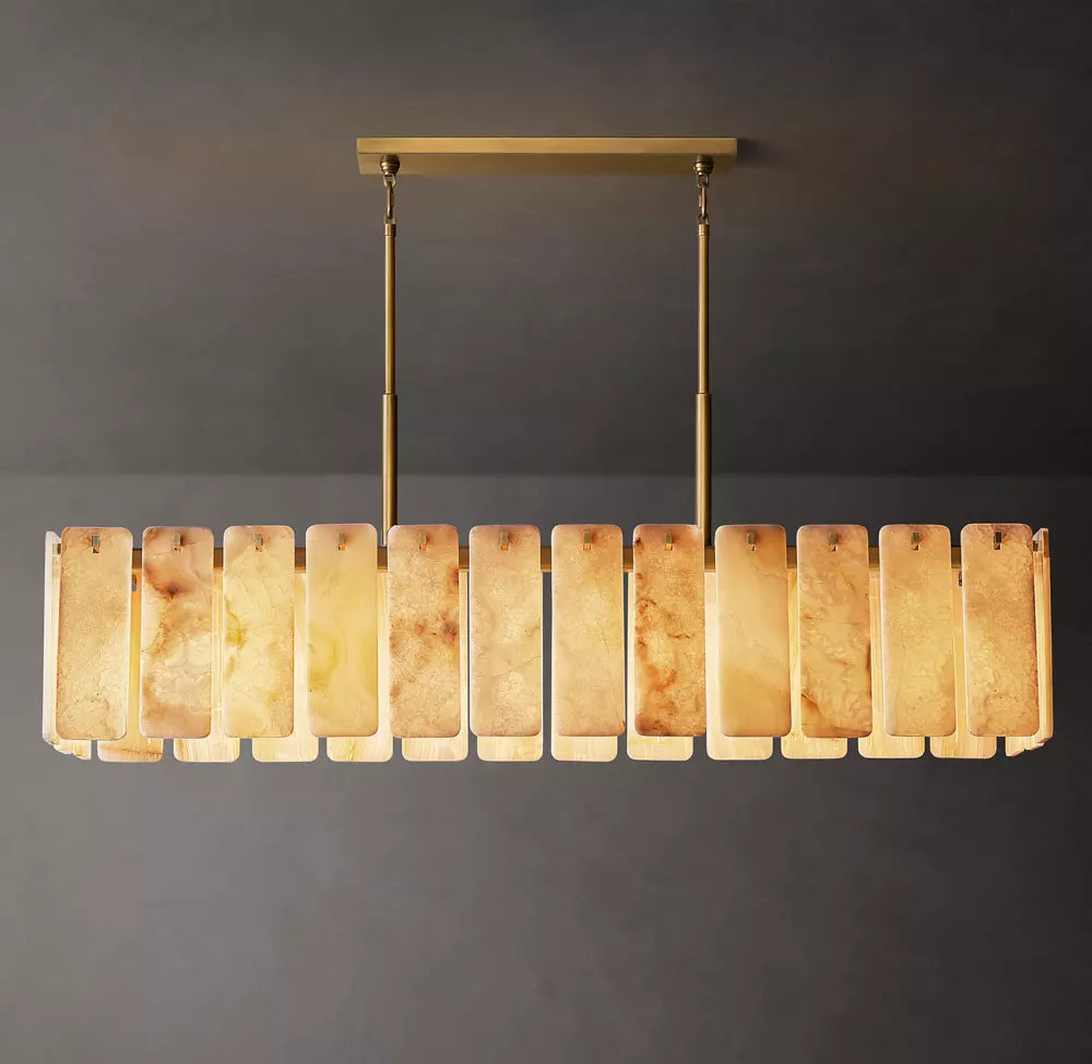 Calamette Modern Onyx Rectangular Chandelier 72"