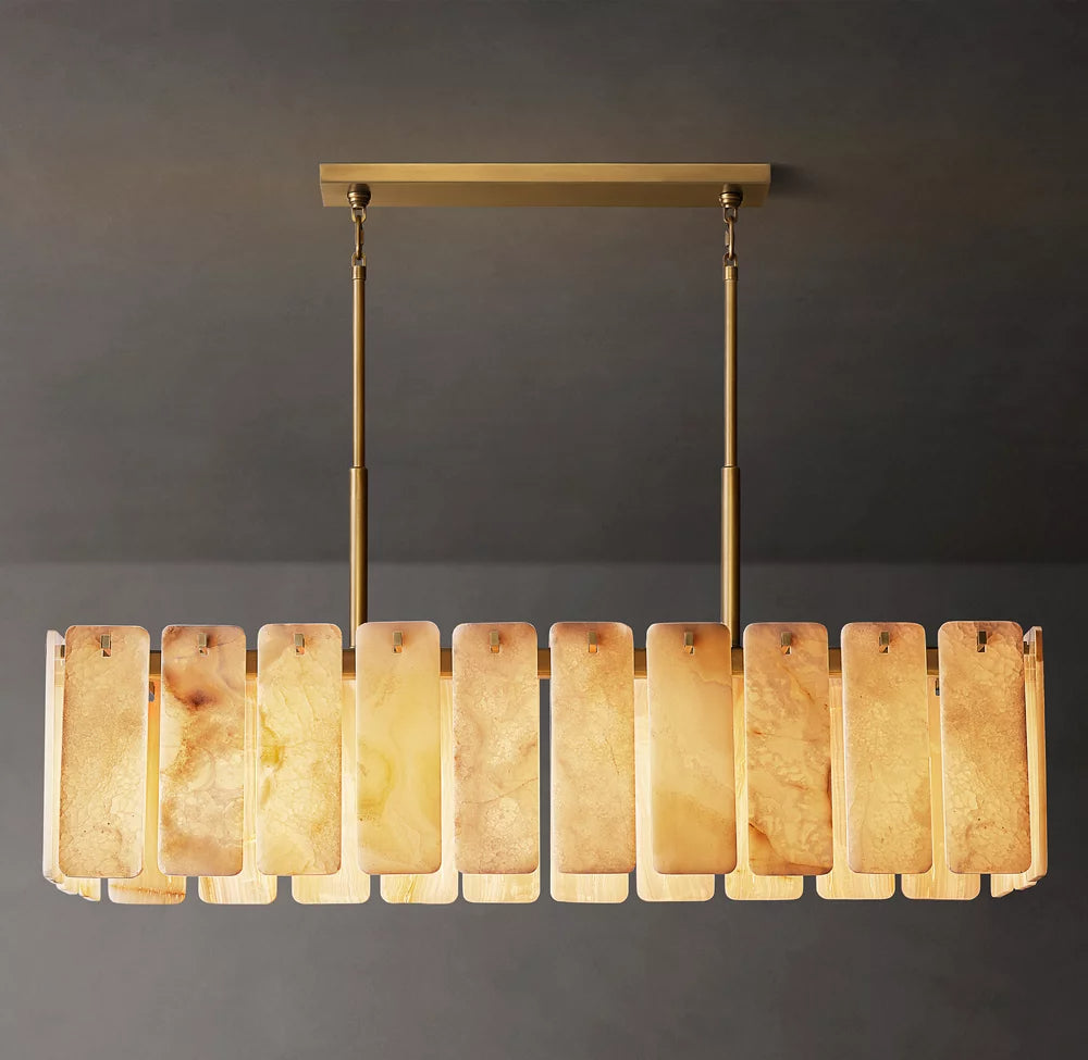 Calamette Modern Onyx Rectangular Chandelier 60"