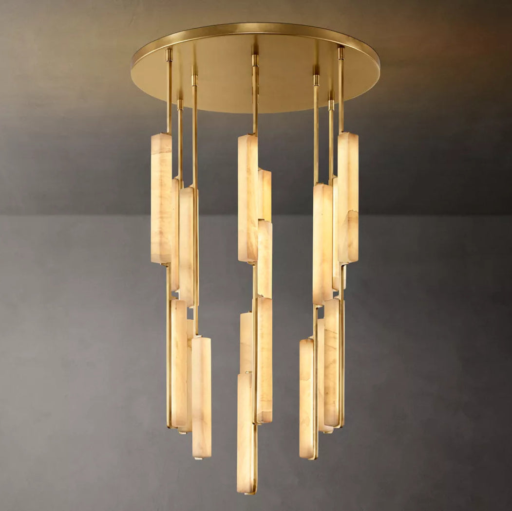 Audubons Modern Alabaster Round Chandelier 40"