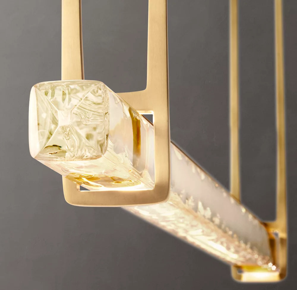 Audubon Modern Crystal Single Bar Linear Chandelier