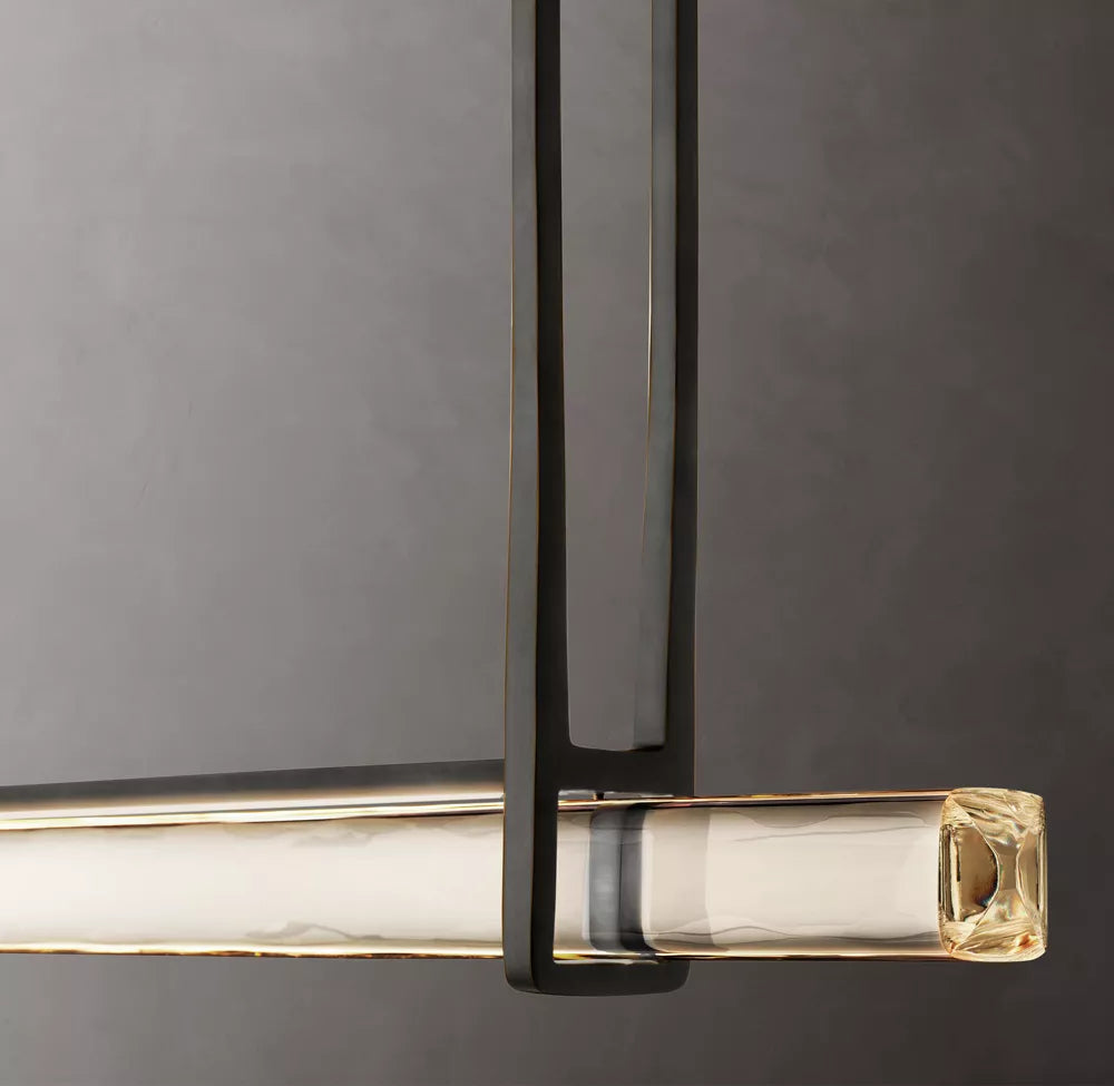 Audubon Modern Crystal Single Bar Linear Chandelier