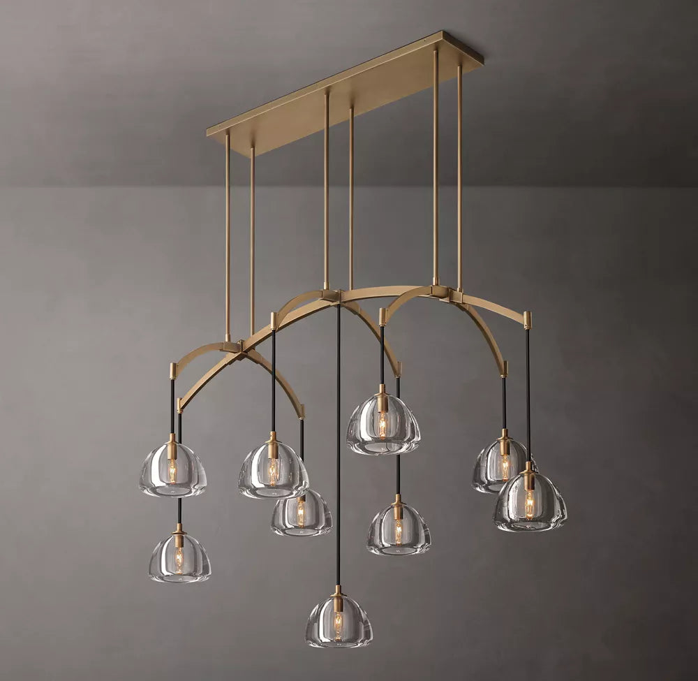 Hemispheres Modern Linear Chandelier 54"