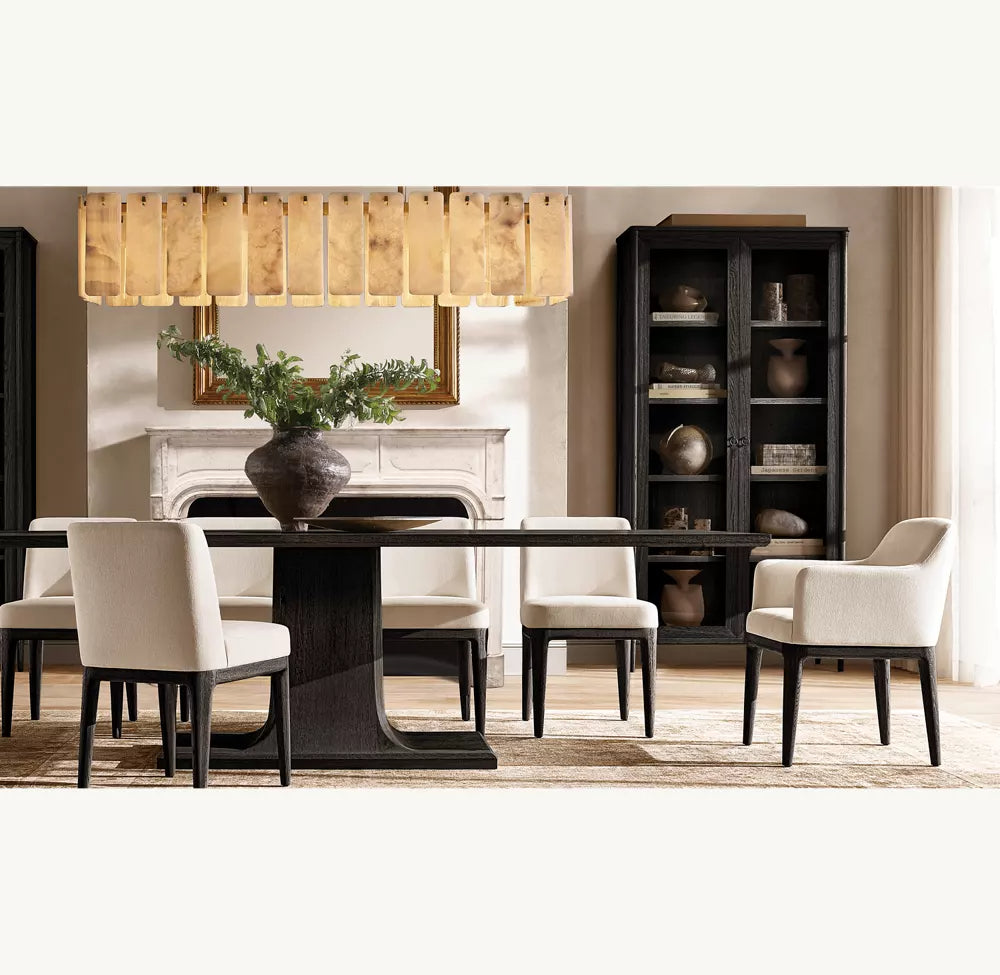 Calamette Modern Onyx Rectangular Chandelier 72"