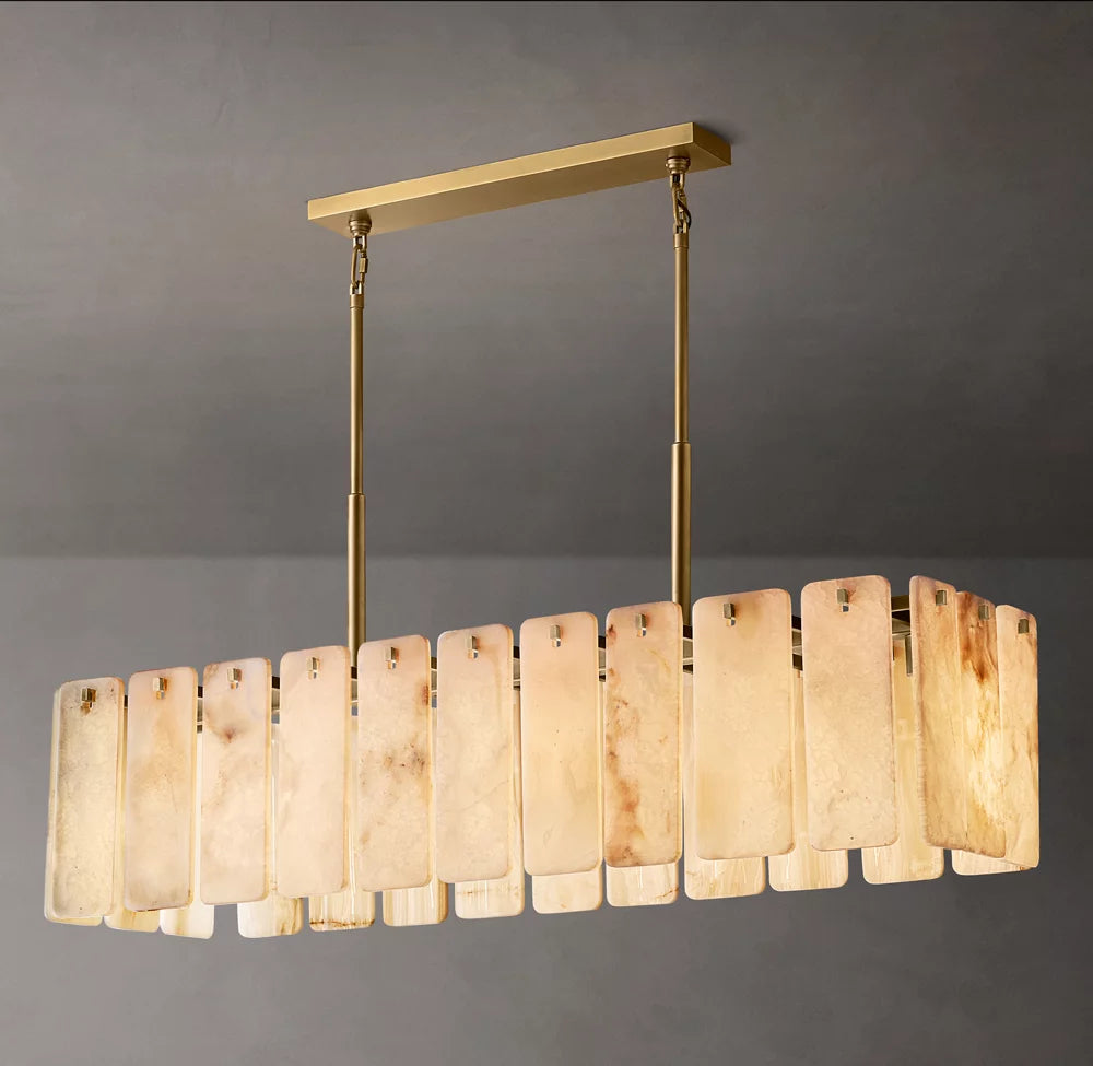 Calamette Modern Onyx Rectangular Chandelier 60"