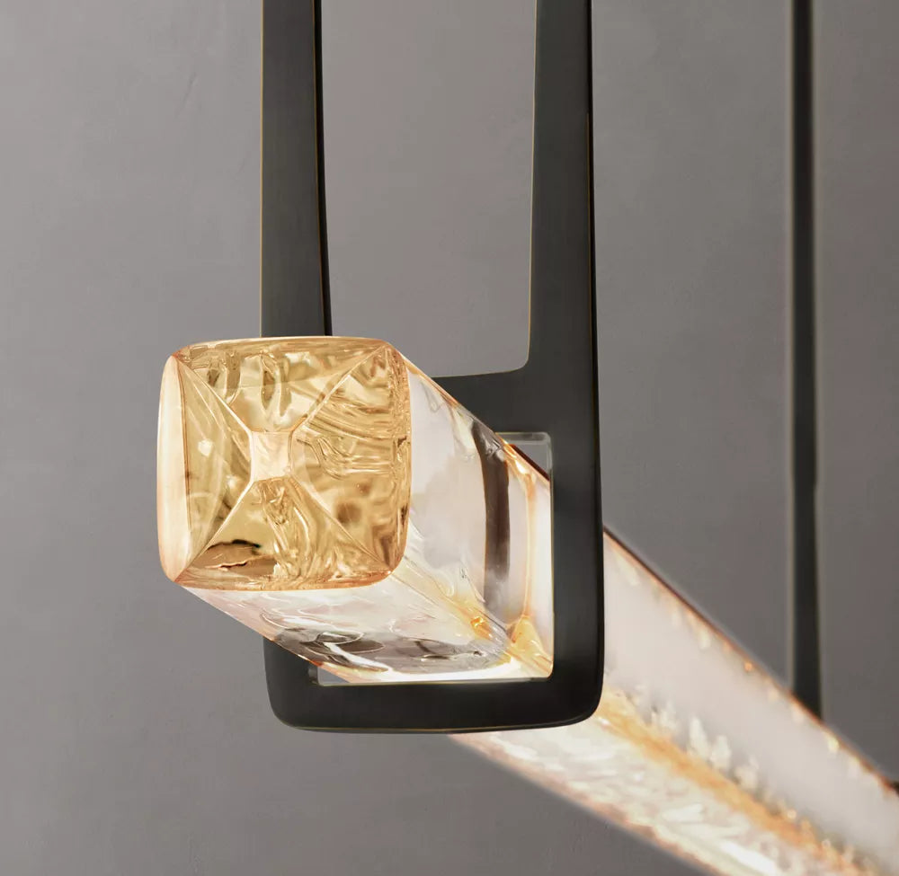 Audubon Modern Crystal Single Bar Linear Chandelier