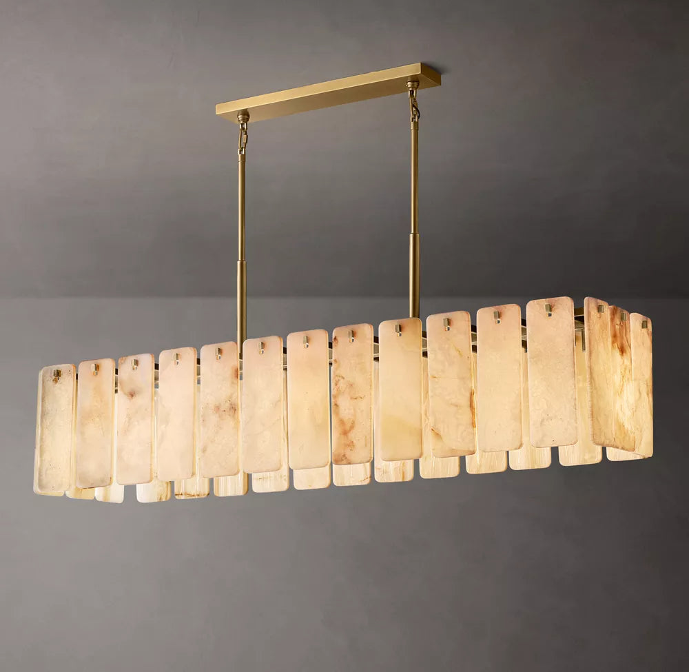 Calamette Modern Onyx Rectangular Chandelier 72"