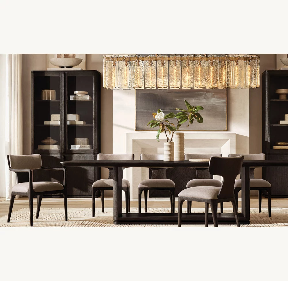 Calamette Modern Glass Rectangular Chandelier 60"