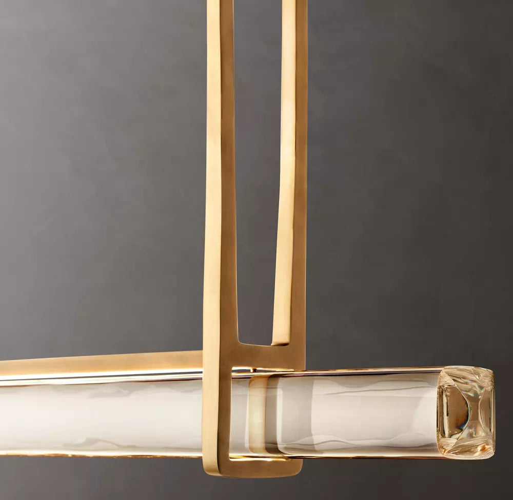 Audubon Modern Crystal Single Bar Linear Chandelier