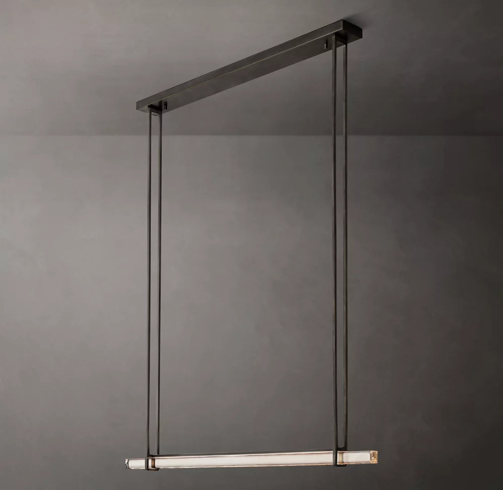 Audubon Modern Crystal Single Bar Linear Chandelier
