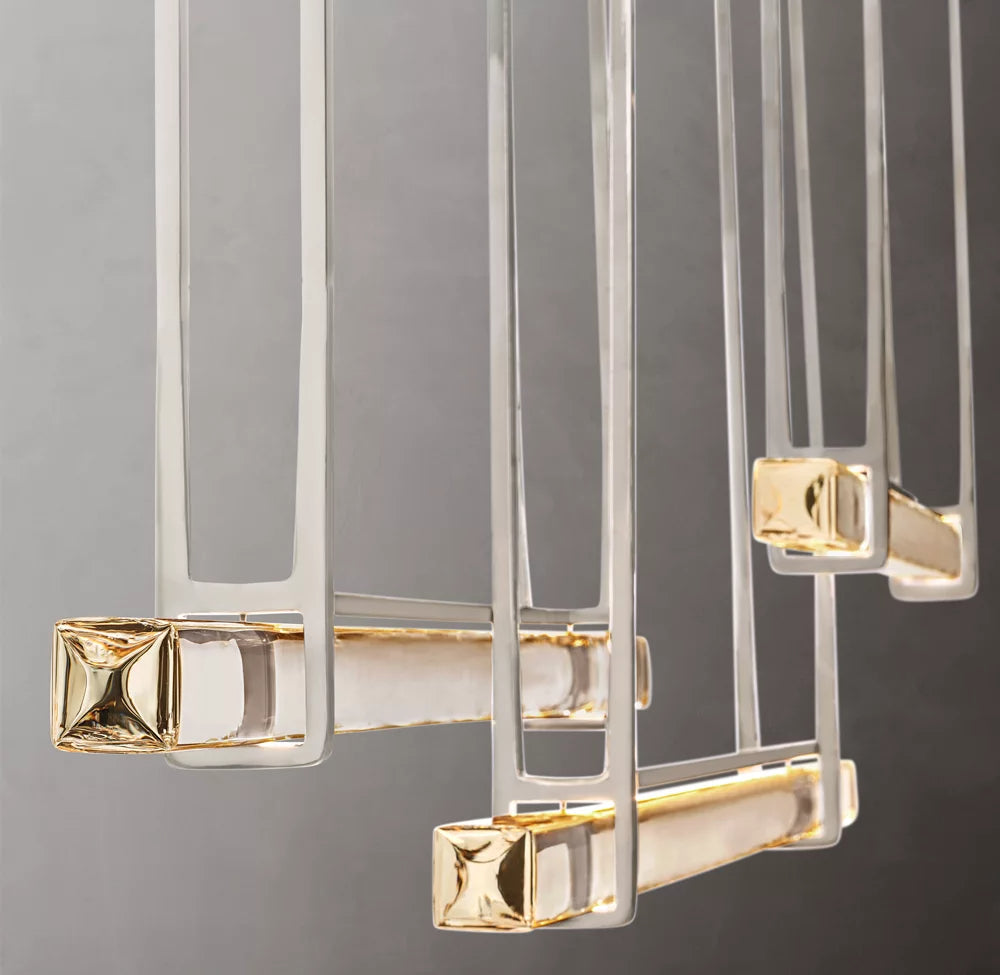 Audubon Modern Crystal Triple Bar Linear Chandelier 60"