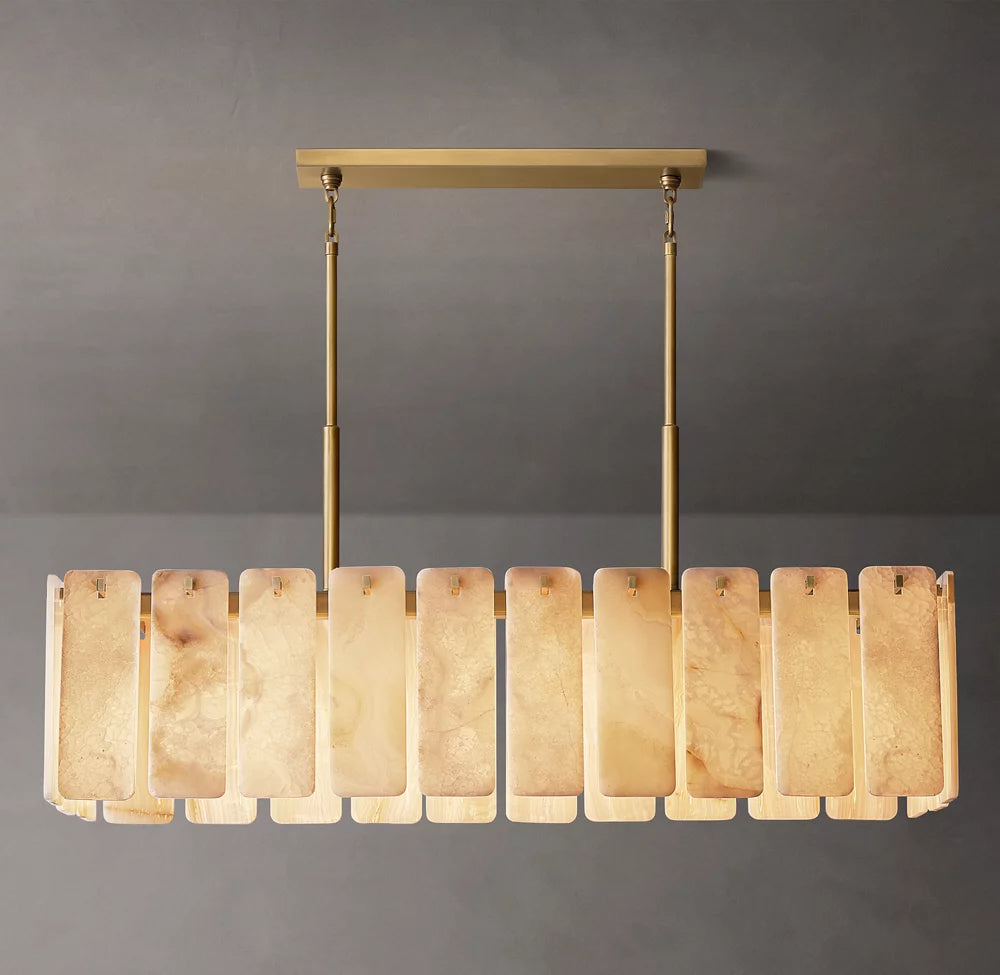 Calamette Modern Onyx Rectangular Chandelier 60"