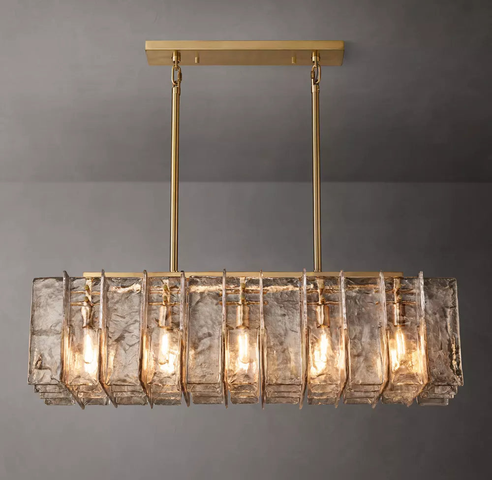 Lattice Modern Somke Linear Chandelier 49"