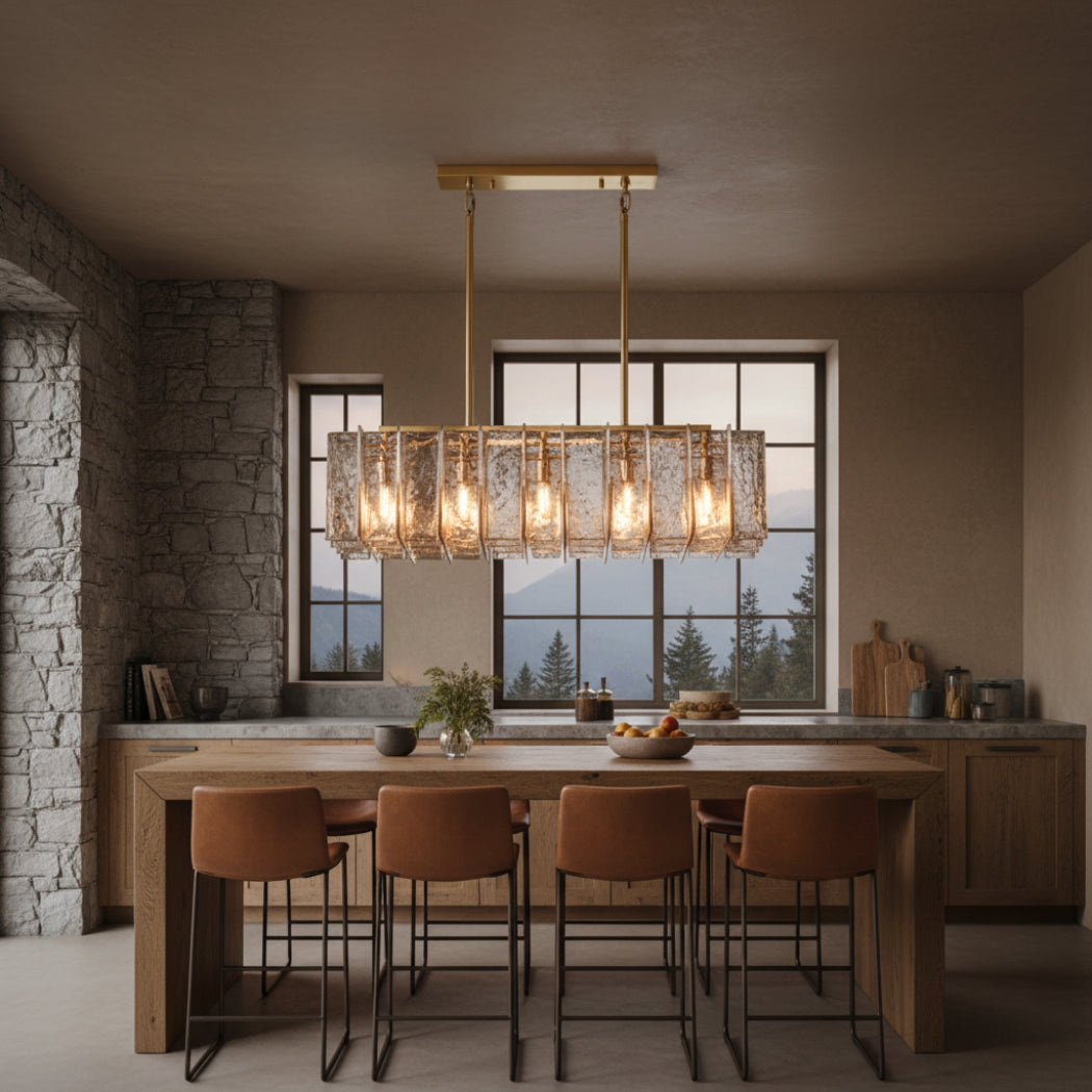 Lattice Modern Somke Linear Chandelier 49"