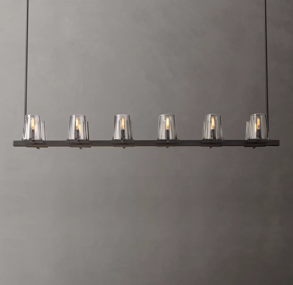 Pauillac Modern Linear Glass Chandelier 60"