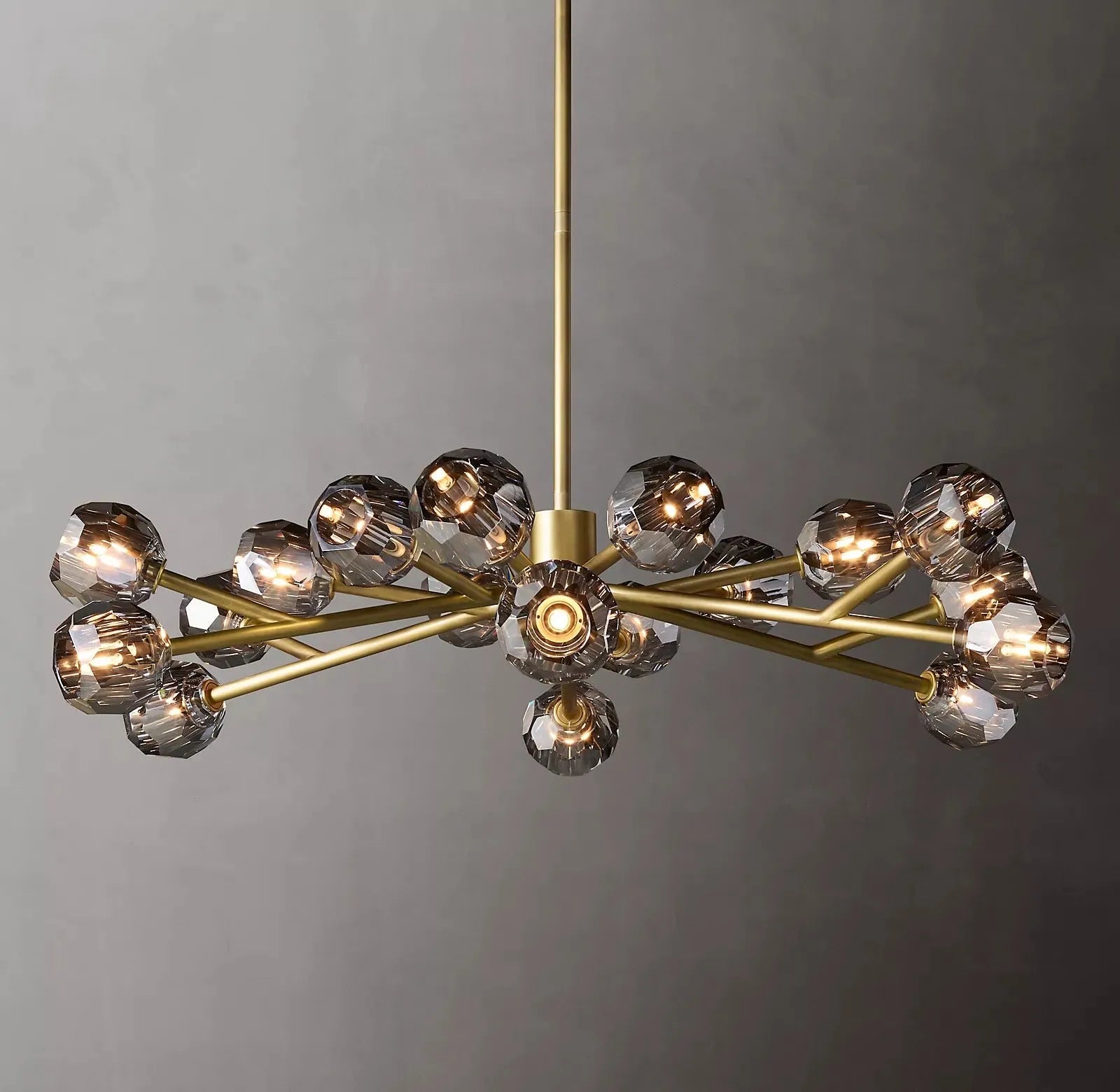 Boule De Morden Crystal Smoke Chandelier 48"