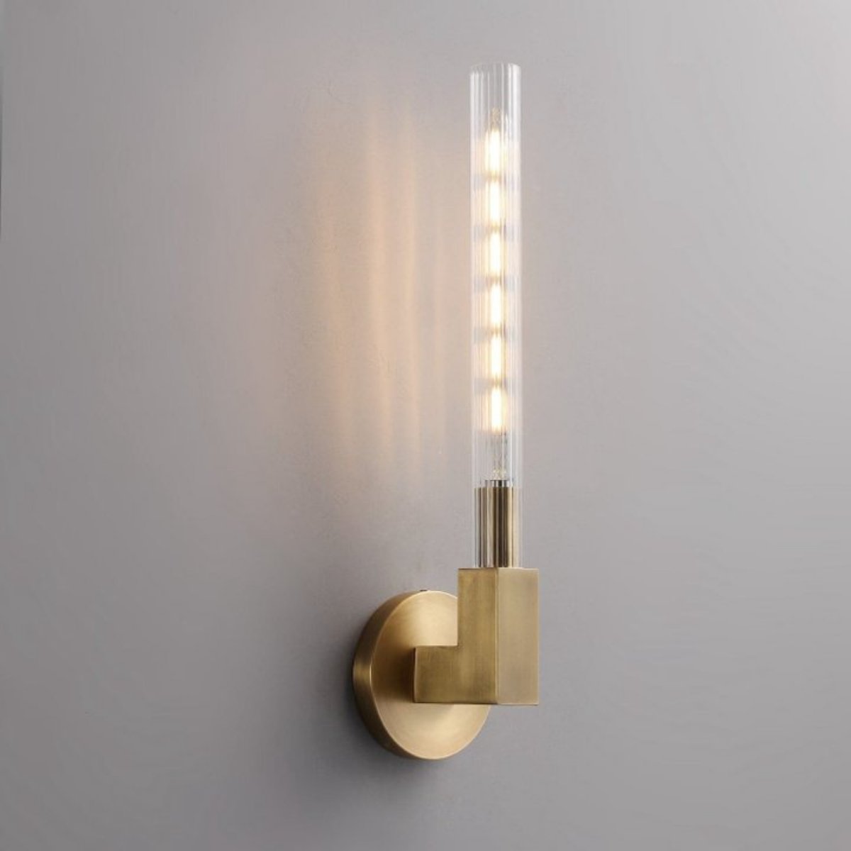 Cannele Modern Clean Lines Candlestick Wall Sconce , Wall Lamp