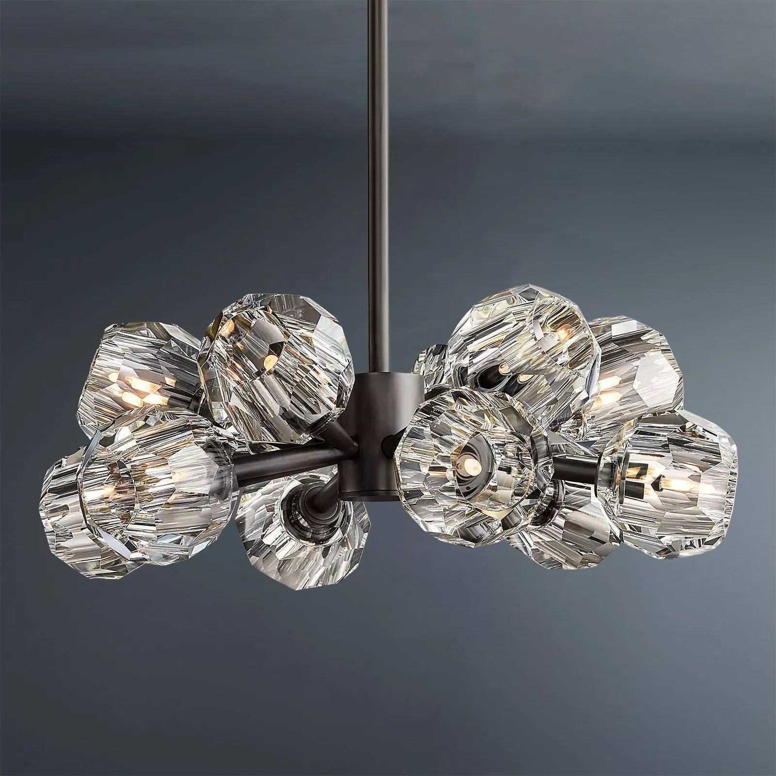 Boule De Modern Clear Round Chandelier 24"