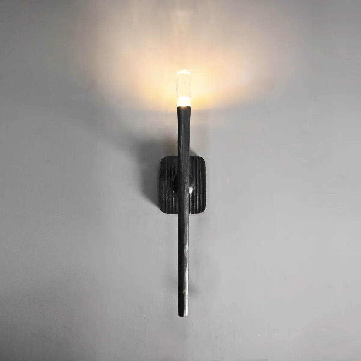 Thaddeus Moodern Forged Glass Sconce 20"H