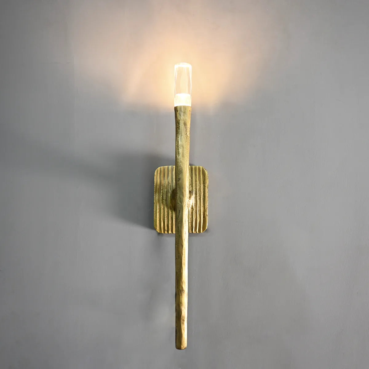 Thaddeus Moodern Forged Glass Sconce 20"H