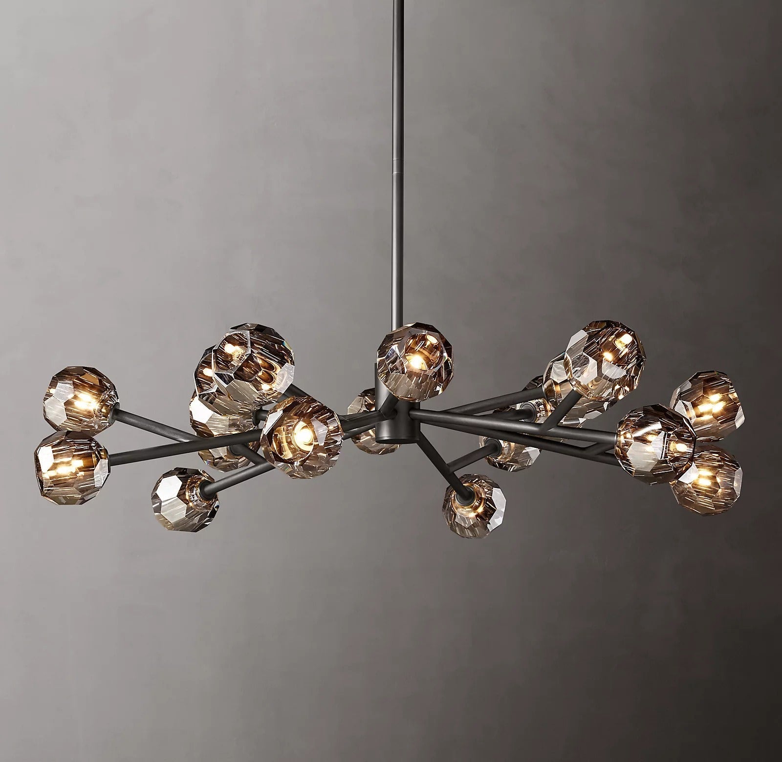 Boule De Morden Crystal Smoke Chandelier 48"