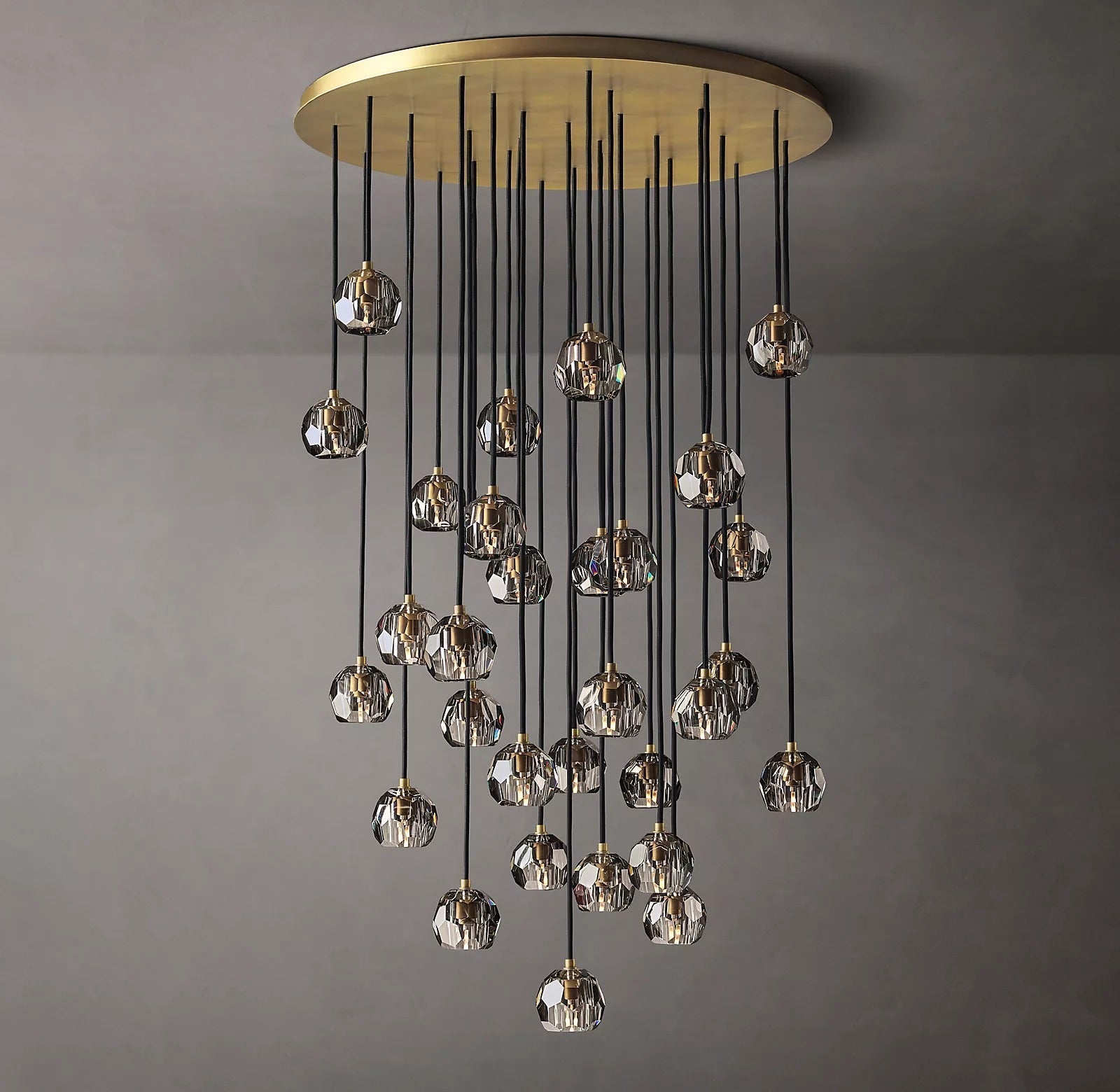 Boule De Morden Somke Round Cluster Chandelier 40"