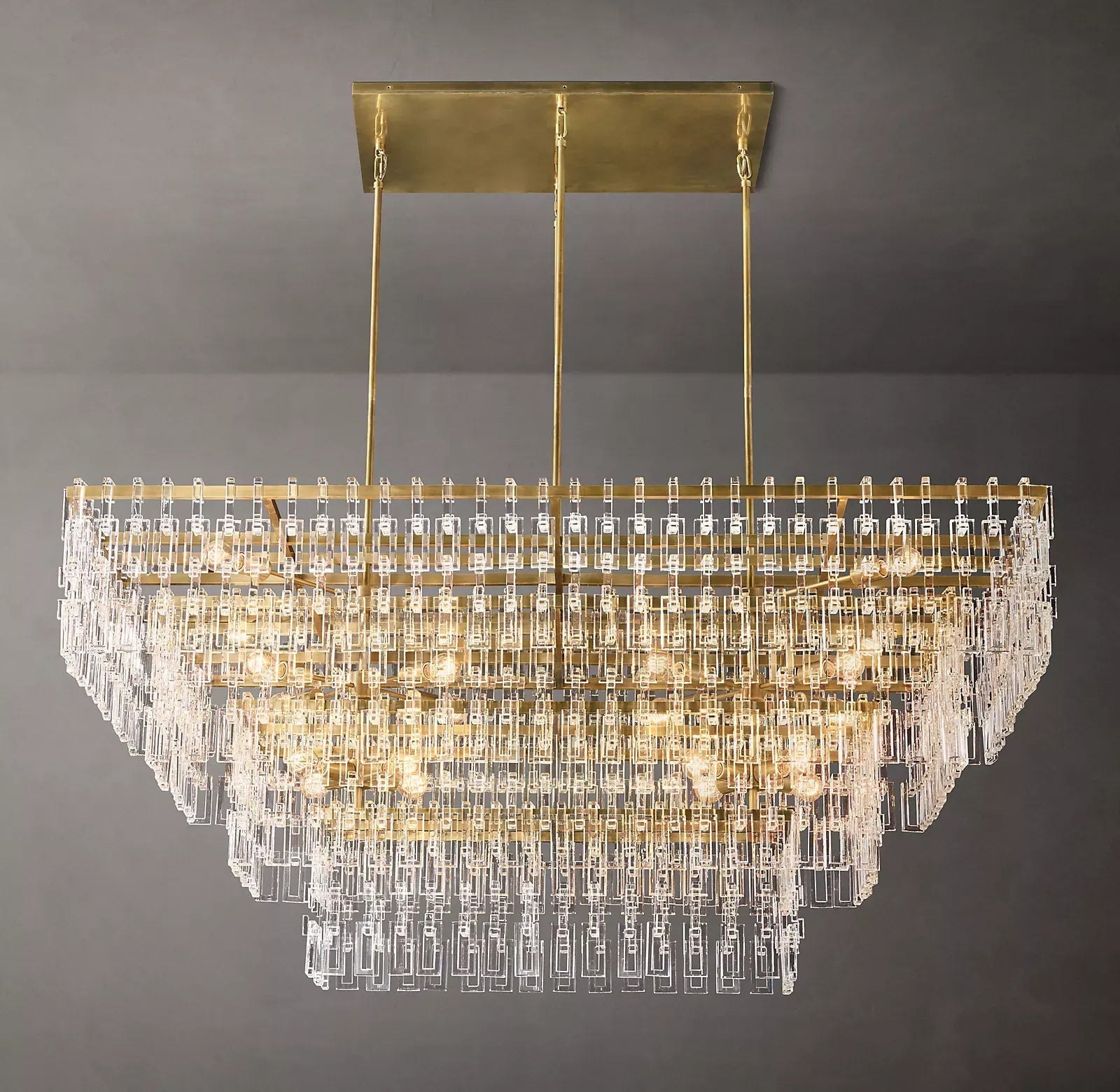 Marignans Modern Crystal Rectangle Chandelier 60"