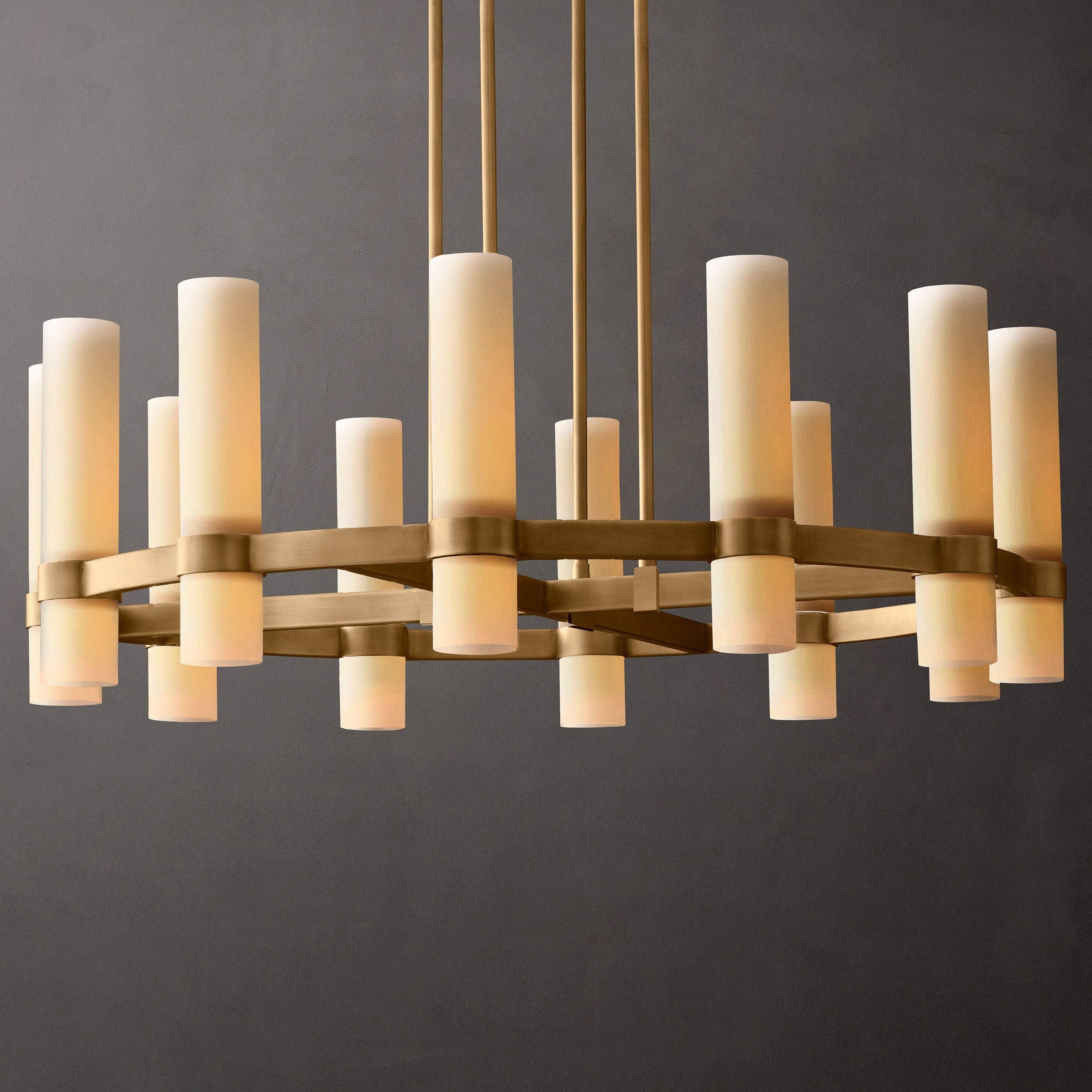 Ravelle Modern Round Milk Chandelier 36"
