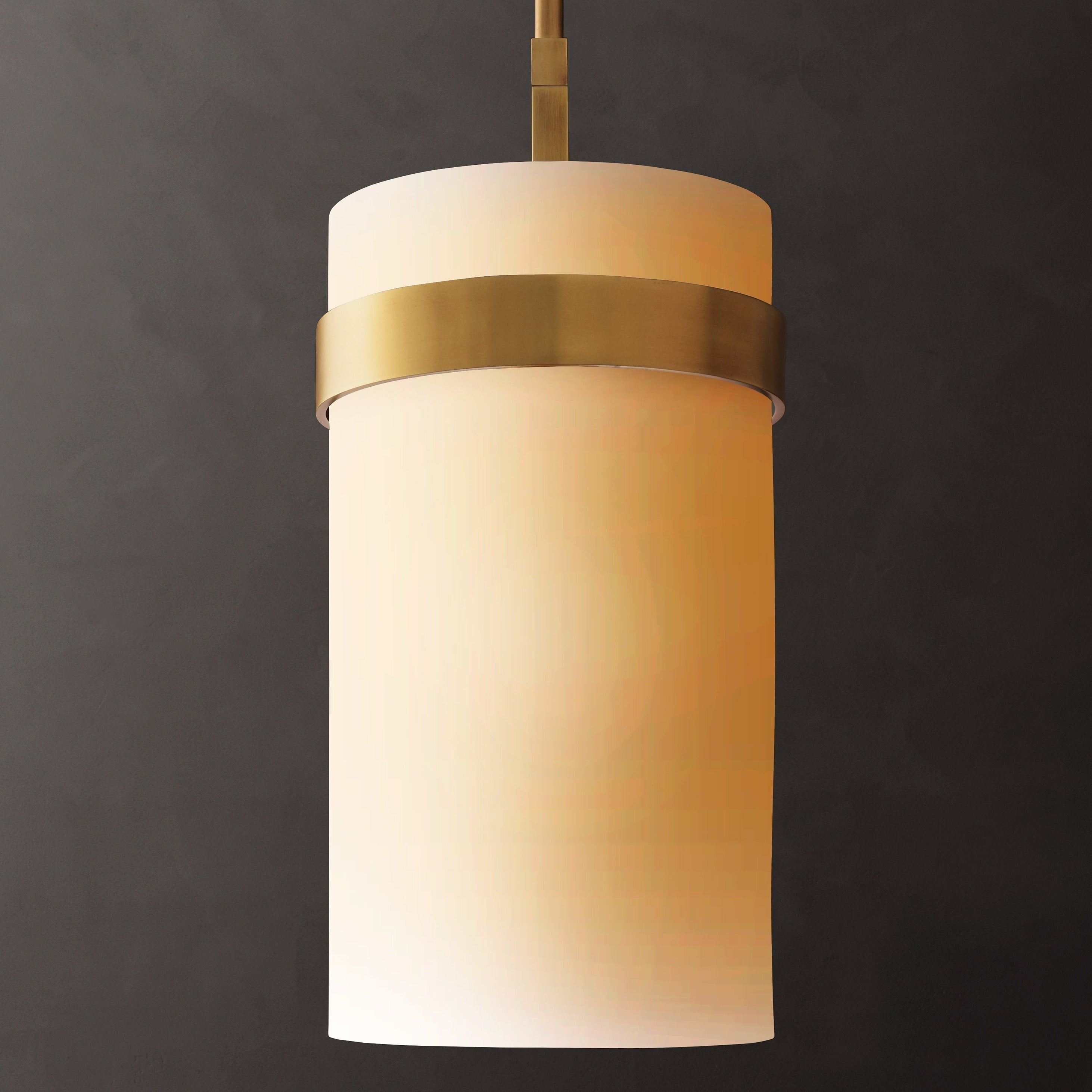 Ravelle Modern Milk Glass Pendant 8"