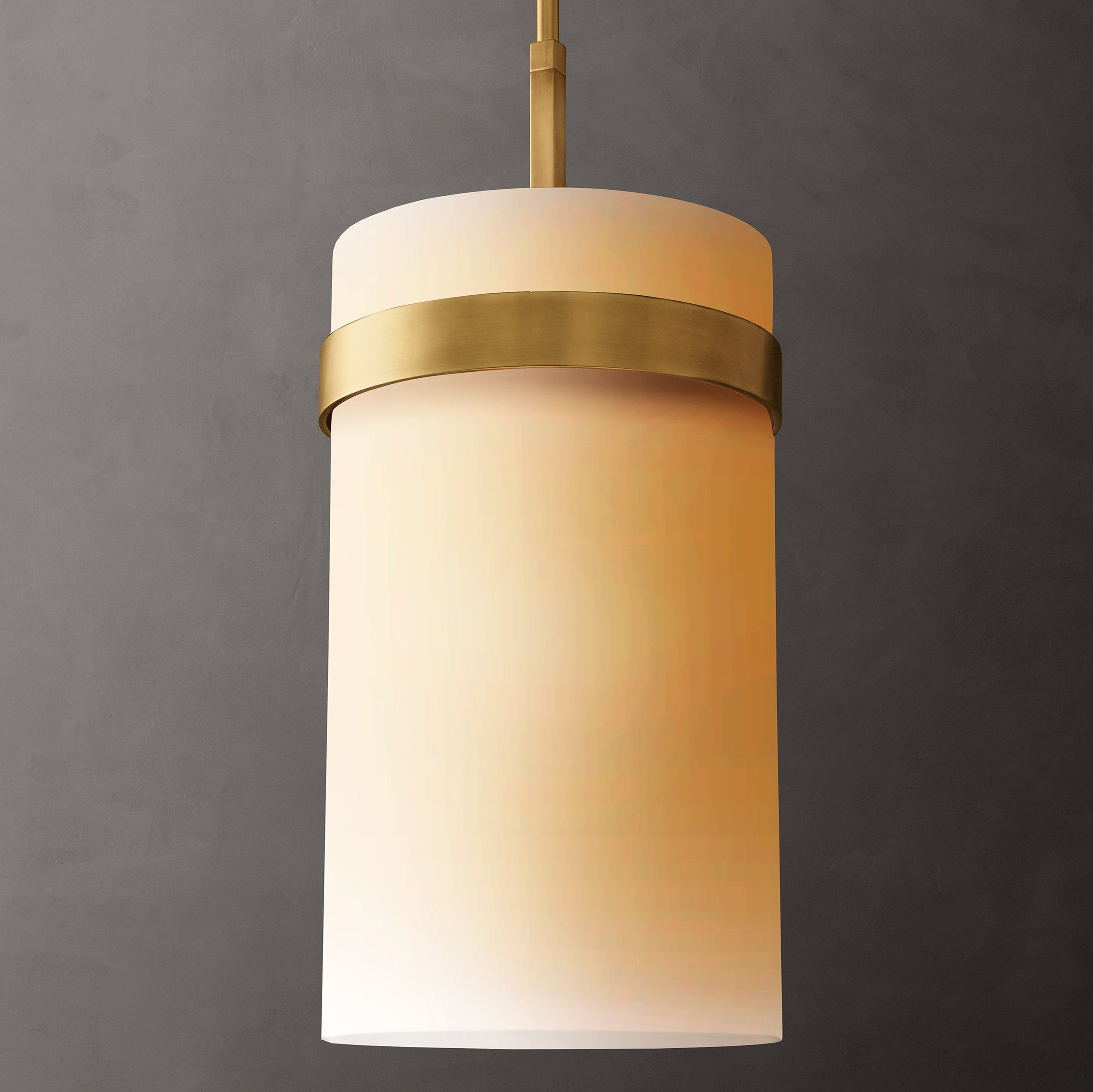 Ravelle Modern Milk Glass Pendant 12"