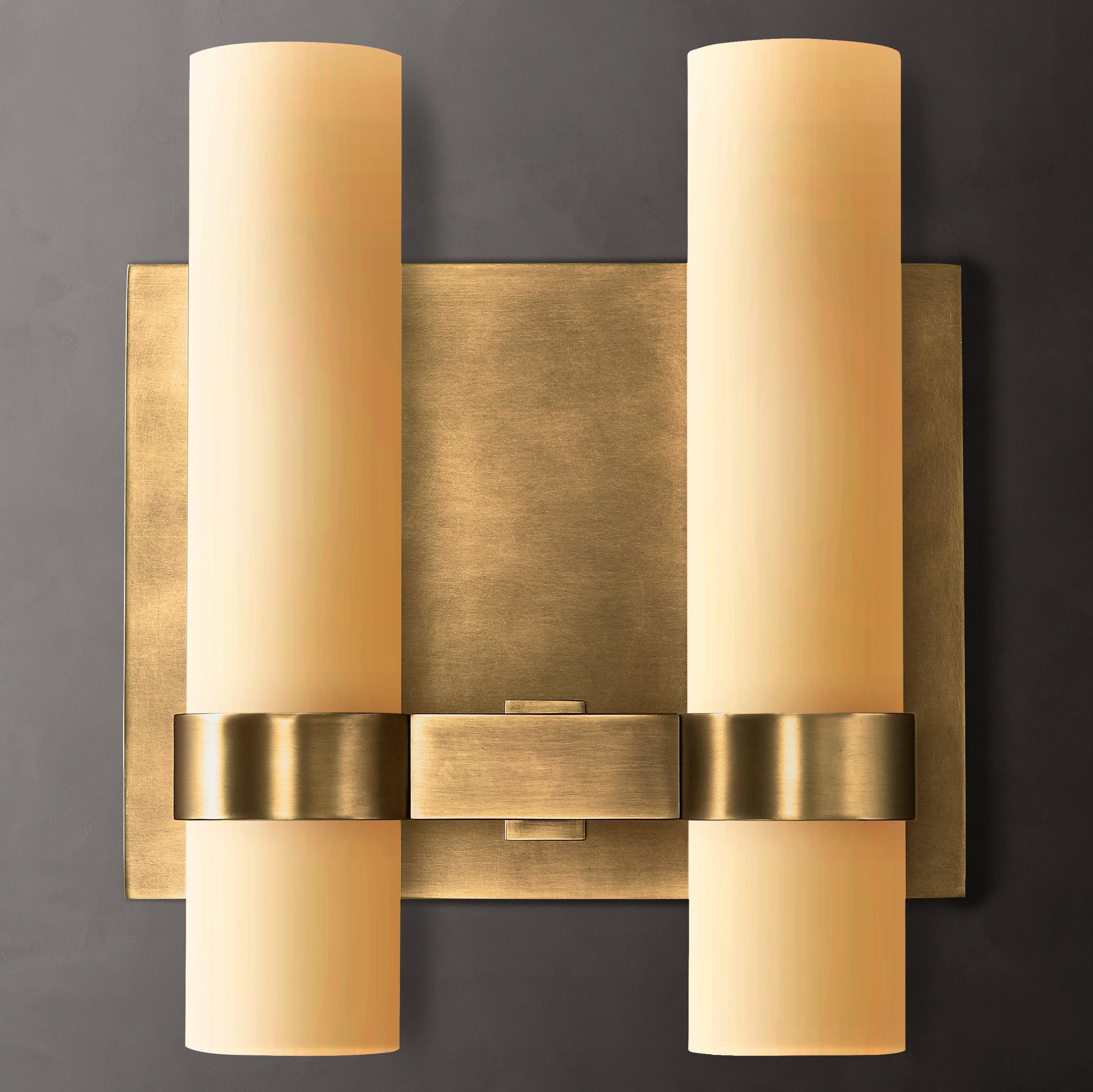 Ravelle Modern Milk Glass Double Sconce