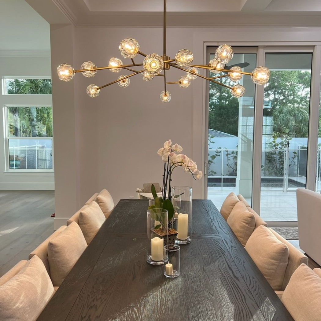 Boule De Modern Clear Round Chandelier 72"