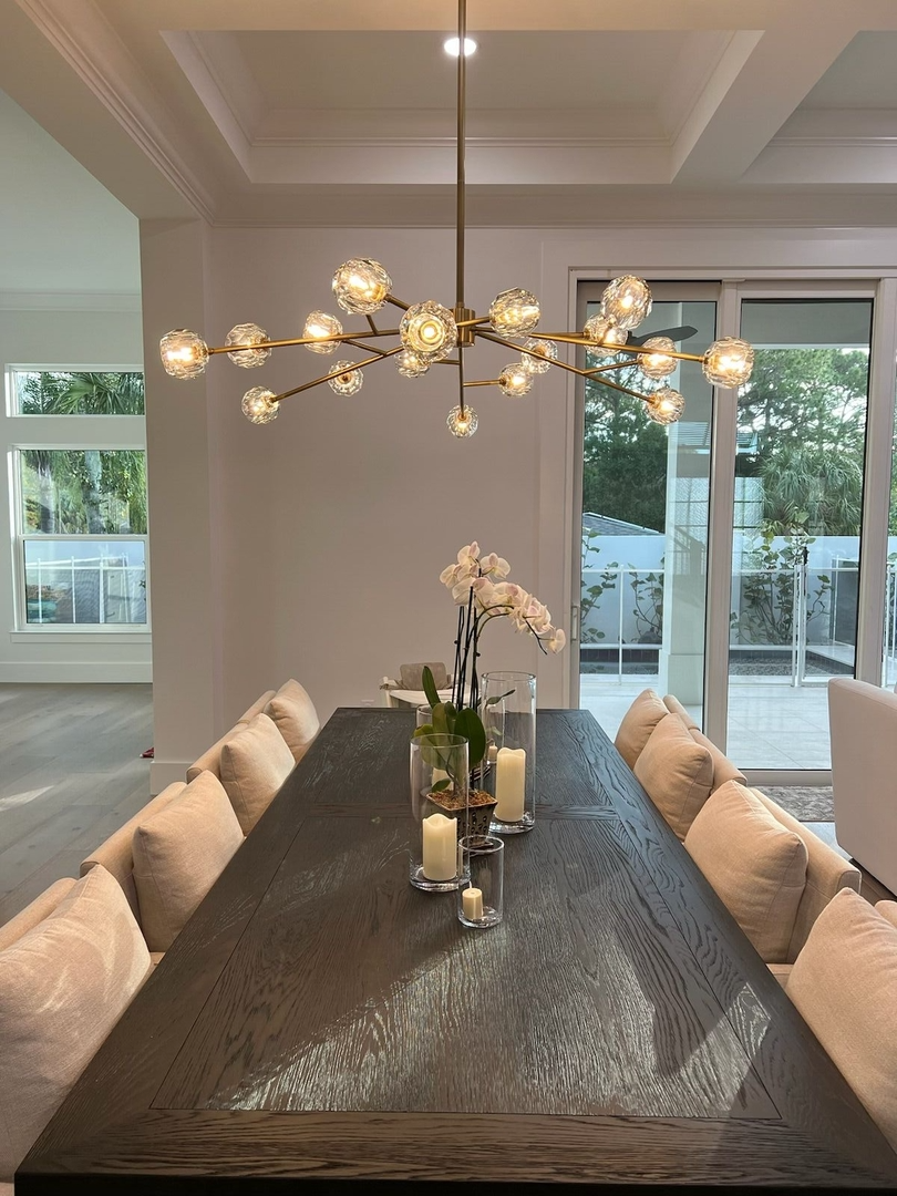 Boule De Modern Clear Round Chandelier 72"